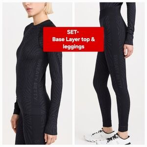 SET - Sweaty Betty Animal Print Ski Base Layer Top Sweaty Betty Base Leggings